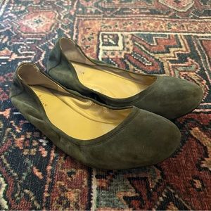 Cole Haan Green Suede Ballet Flats